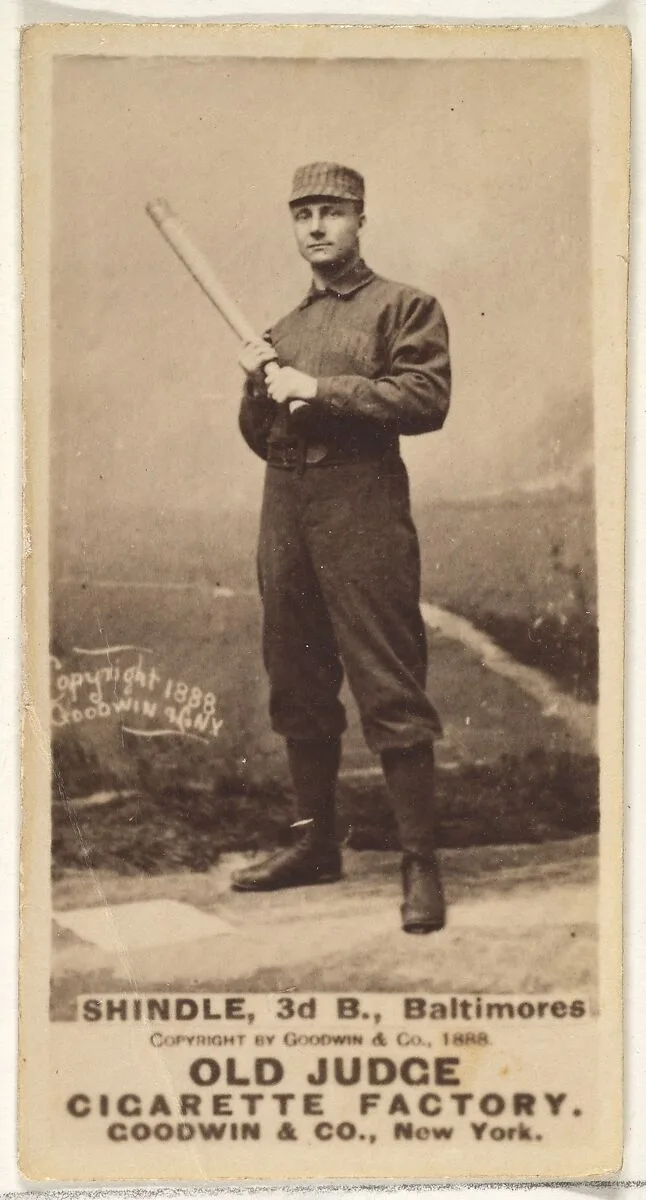 Shindle, 3rd Base, Baltimore Orioles, from the Old Judge series (N172) for Old Judge Cigarettes — Goodwin & Company
