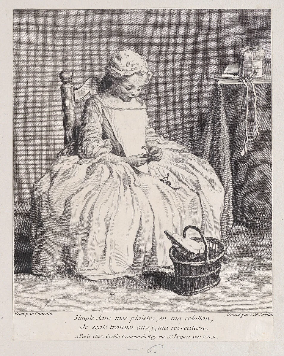 Little Girl with Cherries — Charles Nicolas Cochin I|Jean Siméon Chardin