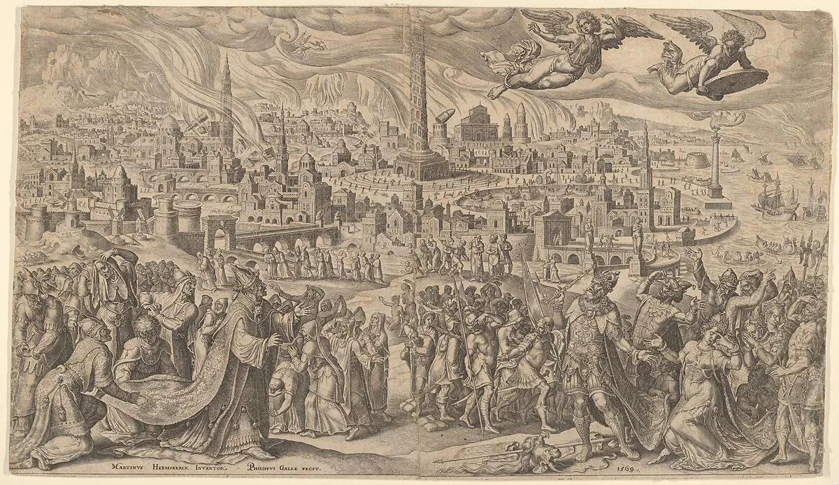 The Fall of Babylon — Philips Galle|Maarten van Heemskerck