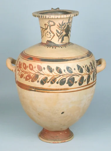 Terracotta Hadra hydria (water jar)