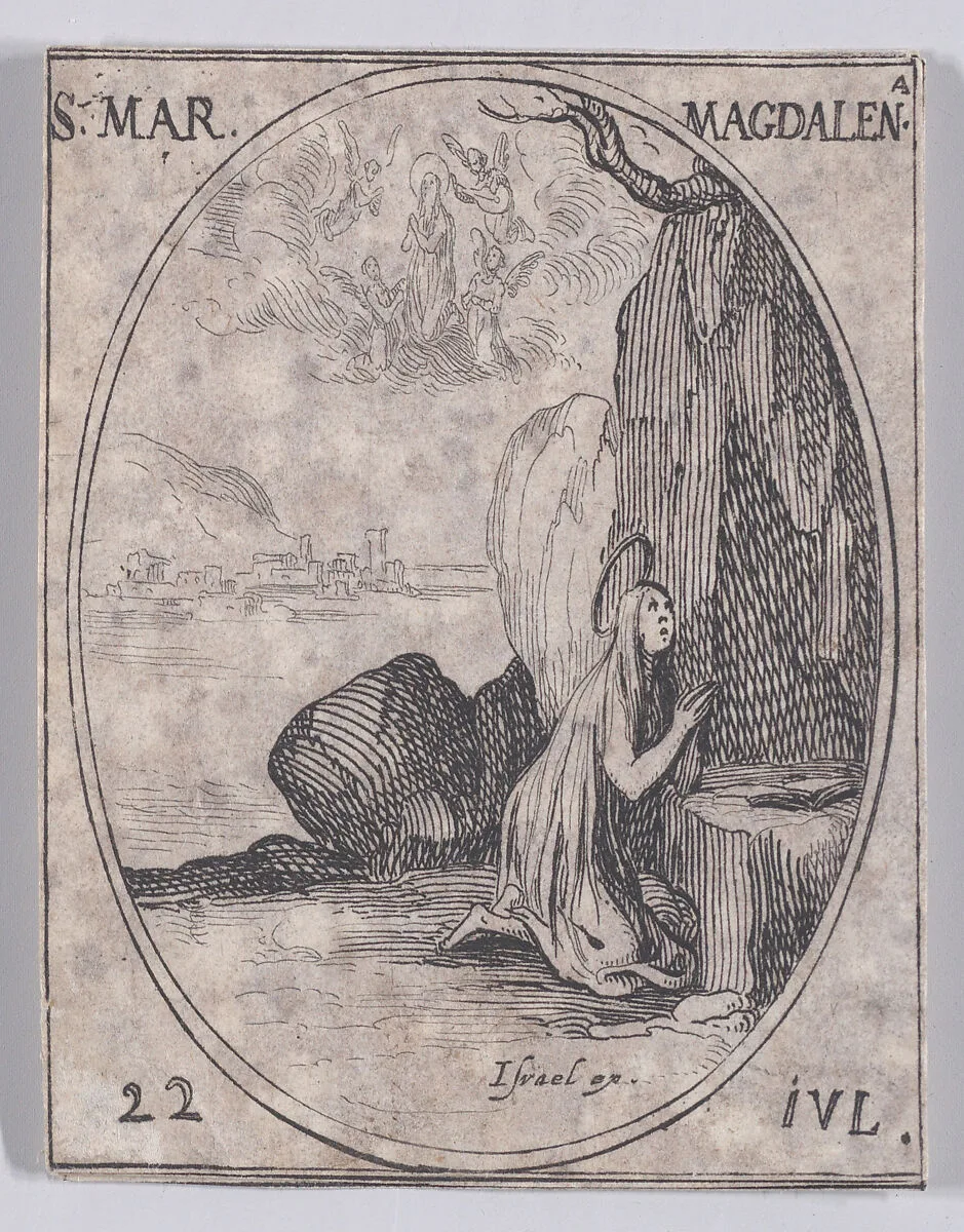 Ste. Marie-Madeleine (St. Mary Magdalen), July 22nd, from "Les Images De Tous Les Saincts et Saintes de L'Année" (Images of All of the Saints and Religious Events of the Year) — Jacques Callot|Israël Henriet
