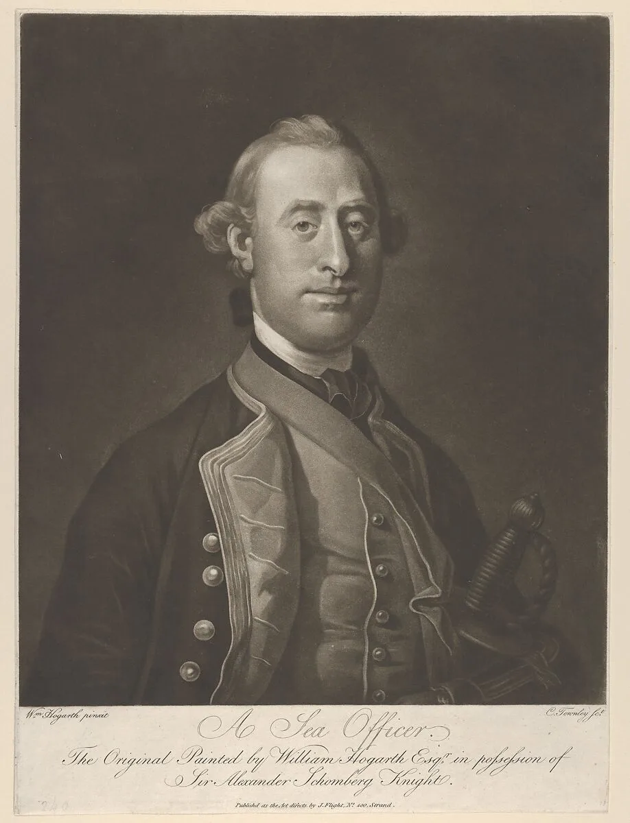 A Sea Officer — J. Flight|William Hogarth|Sir Alexander Schomberg|Charles Townley