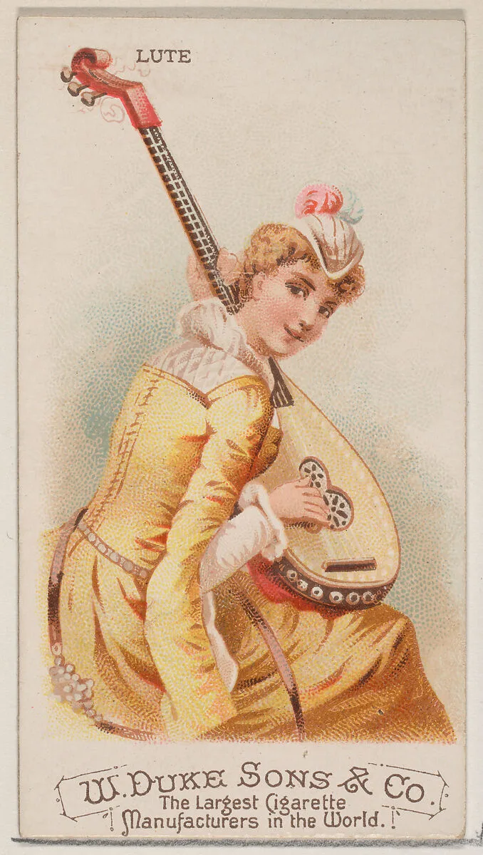 Lute, from the Musical Instruments series (N82) for Duke brand cigarettes — W. Duke, Sons & Co.|Schumacher & Ettlinger