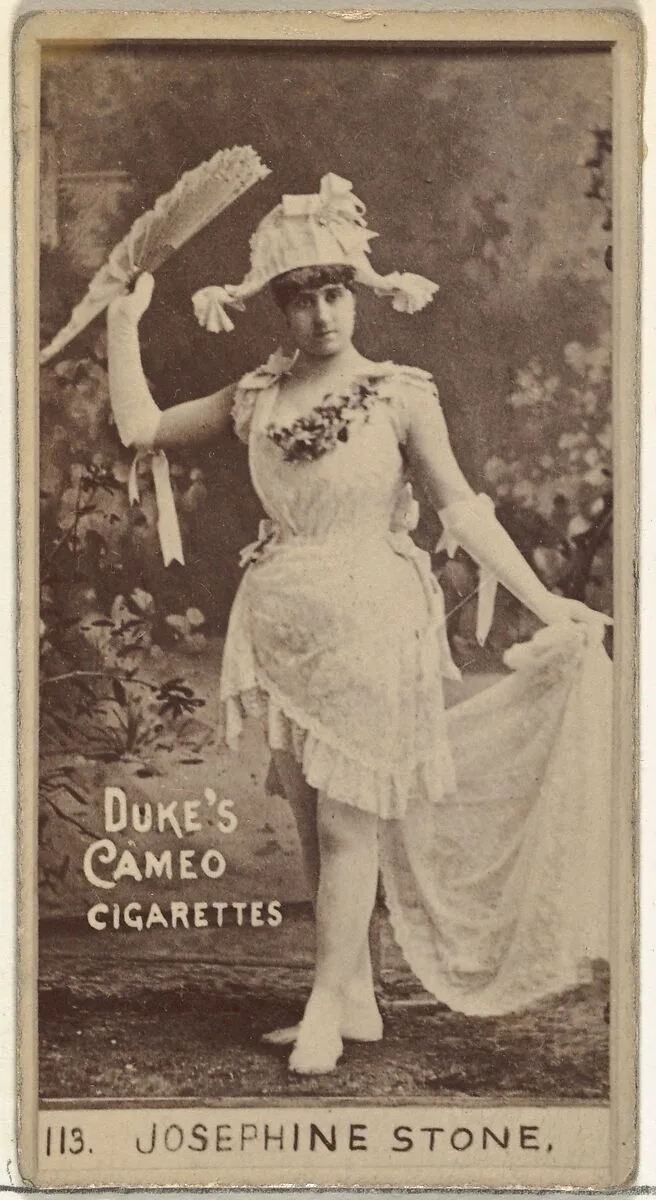 Card Number 113, Josephine Stone, from the Actors and Actresses series (N145-4) issued by Duke Sons & Co. to promote Cameo Cigarettes — W. Duke, Sons & Co.