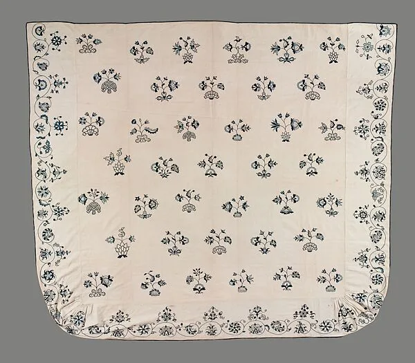 Embroidered coverlet — Unknown
