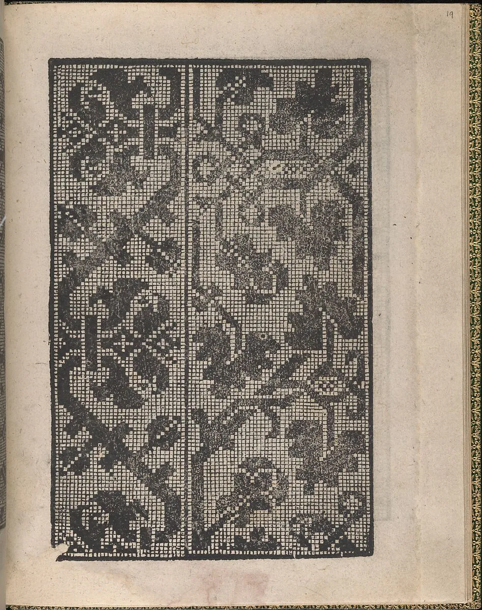 Ornamento delle belle & virtuose donne, page 19 (recto) — Matteo Pagano|Lloyd, Wallis & Lloyd