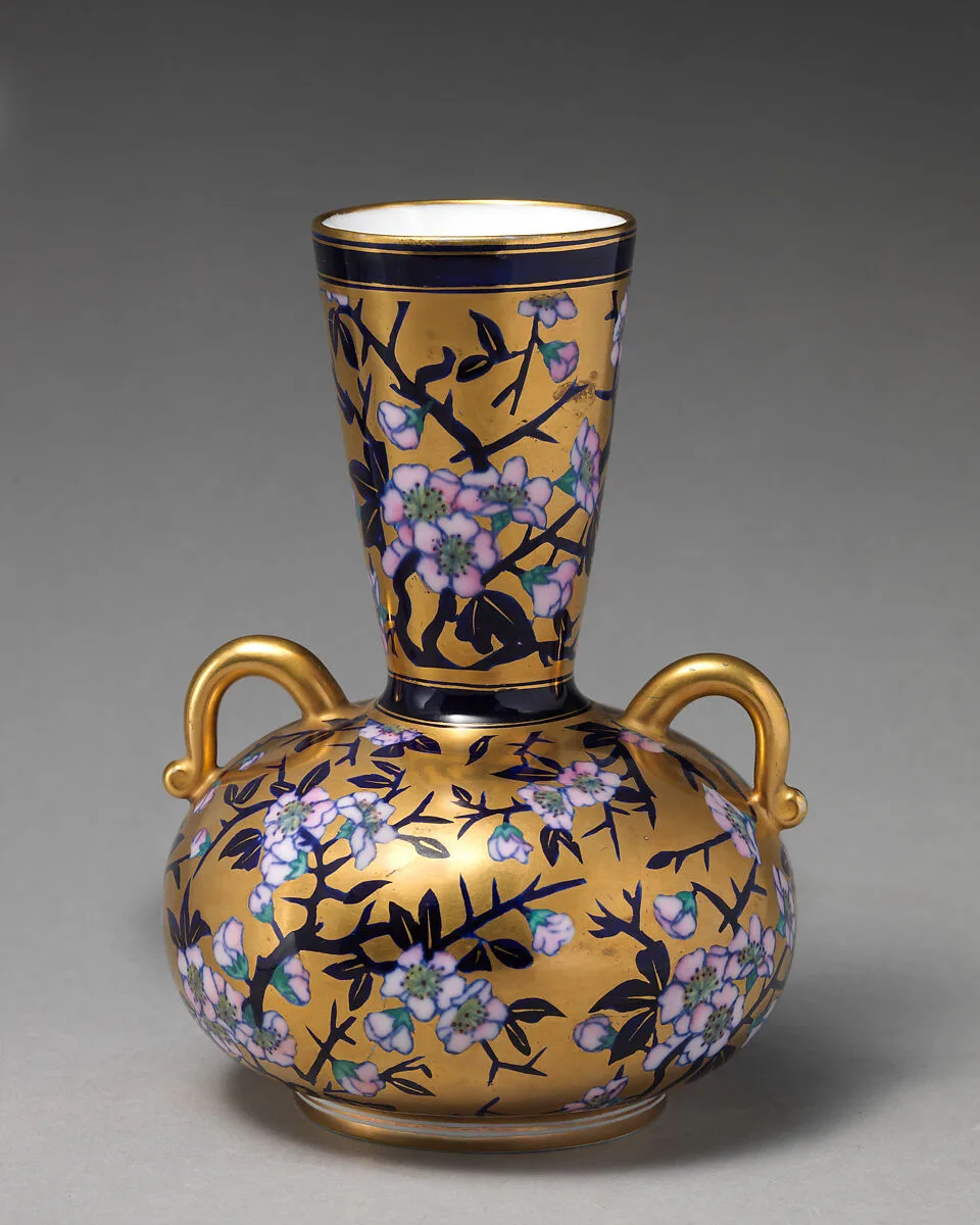 Vase with branch of white blossom (one of a pair) — Coalport