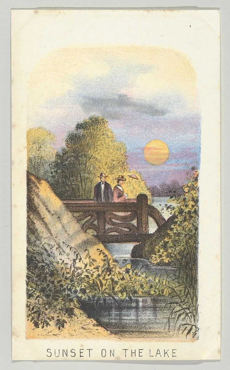 Sunset on the Lake, from the series, Views in Central Park, New York, Part 2 — Louis Prang & Co.