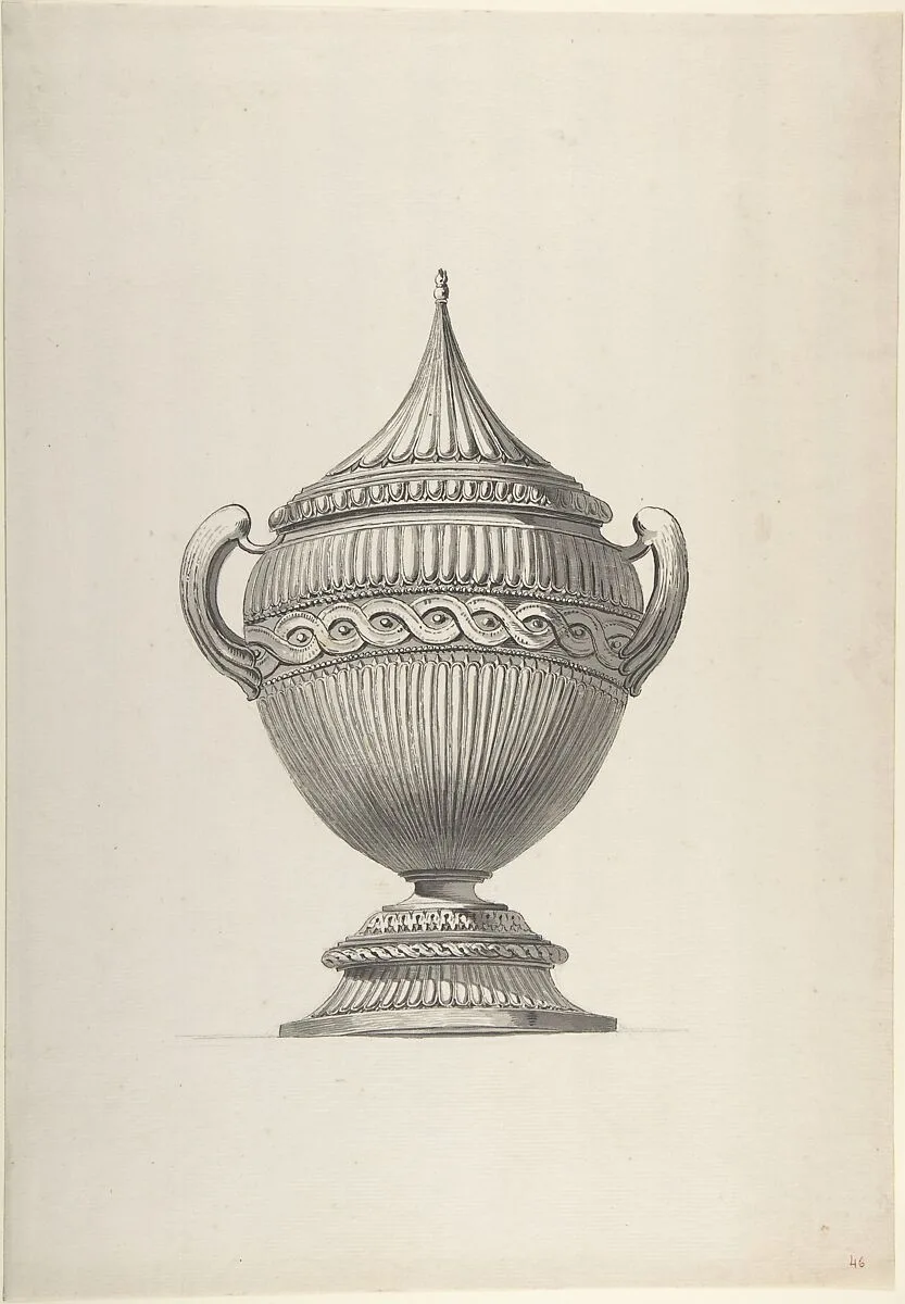 Design for an Urn with a Pointed Lid — Anonymous, French, 18th century