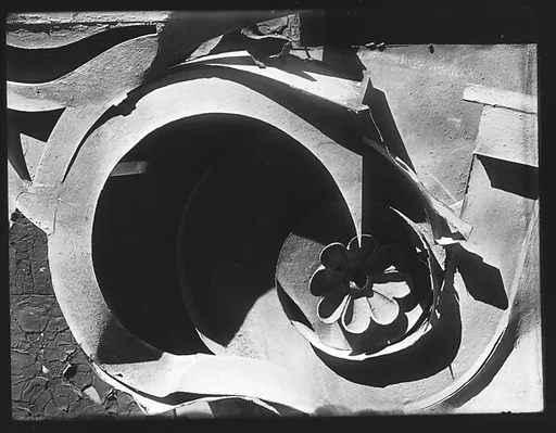 [Tin Relic with Rosette Motif, Photographed on Roof of 92 Fifth Avenue, New York City]