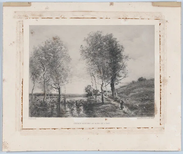 Pathway On The Waterfront — Alfred-Louis Brunet-Debaines|Camille Corot