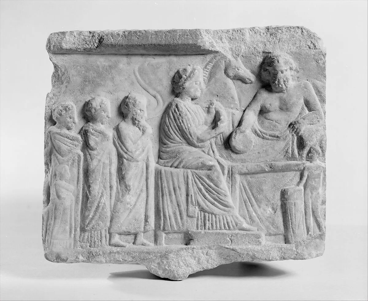 Marble votive relief dedicated to a hero — Unknown