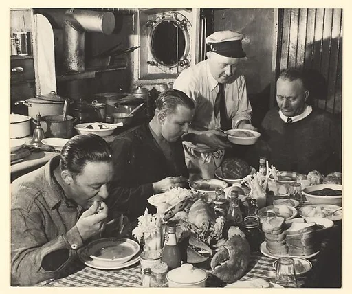 Dinner-time Aboard Tug "Alice Moran," New York Harbor