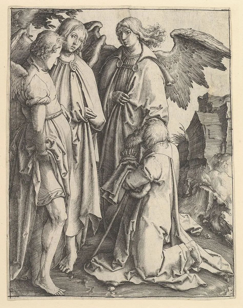 Abraham and Three Angels — Lucas van Leyden
