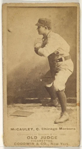 McCauley, Catcher, Chicago, from the Old Judge series (N172) for Old Judge Cigarettes