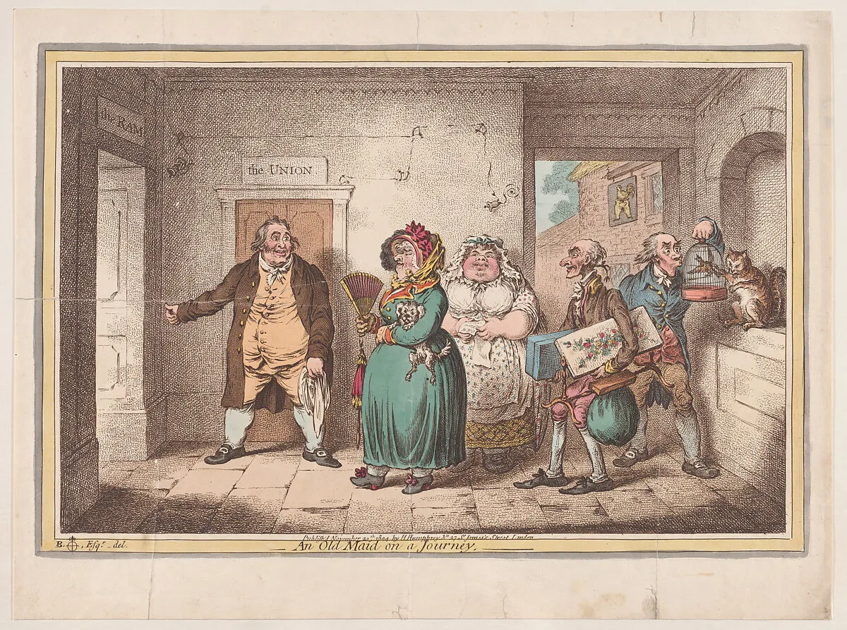 An Old Maid on a Journey — James Gillray|Hannah Humphrey|Brownlow North