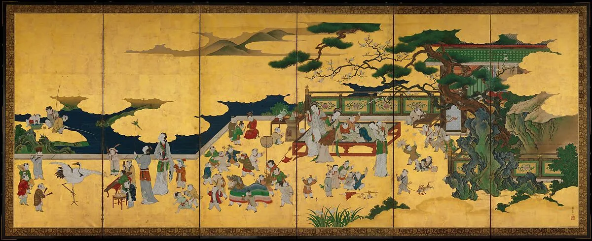 狩野永納筆 唐子遊図屏風|One Hundred Boys — Kano Einō