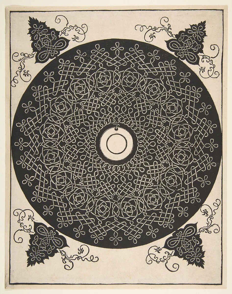 Embroidery Pattern with Round Medallion in its Center — Albrecht Dürer|Leonardo da Vinci