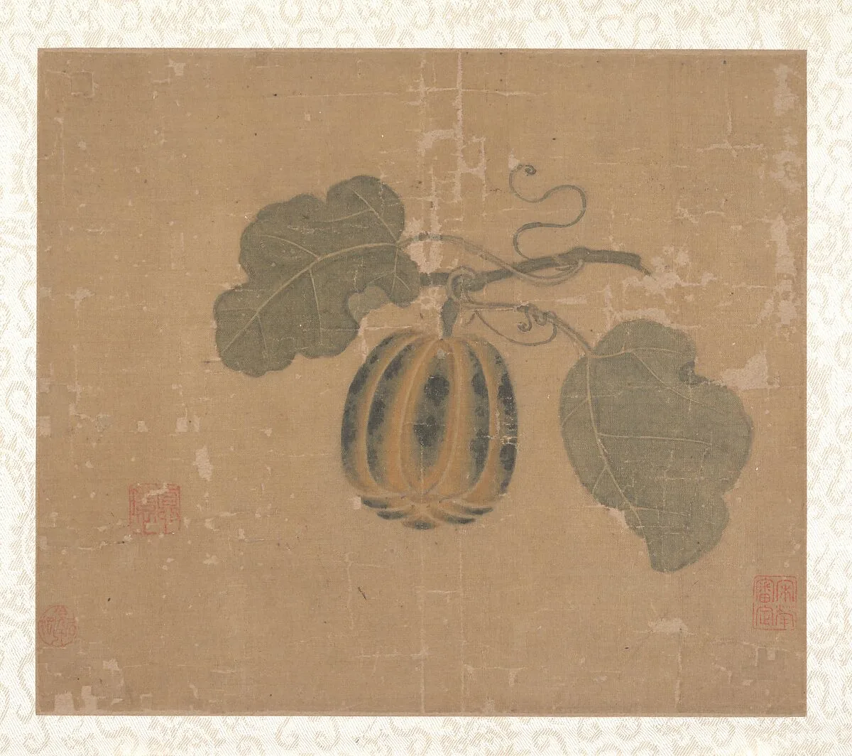 明 佚名 南瓜 扇面|Squash — Unidentified artist|Zhao Chang
