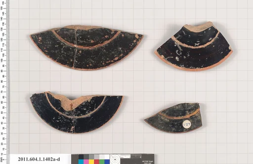 Terracotta fragments of kylikes (drinking cups)