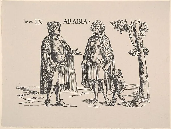 Copy of Natives of Arabia, from Set of Exotic Races, in Holzschnitte alter Meister gedruckt von den Originalstöcken der Sammlung Derschau im besitz des Staatlichen Kupferstich-kabinetts zu Berlin — Hans Burgkmair|Max J. Friedländer|Kupferstichkabinett, Staatliche Museen zu Berlin|E. A. Seemann