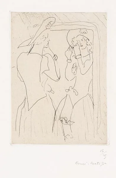 Jeune fille au chapeau devant la glace — Henri Matisse