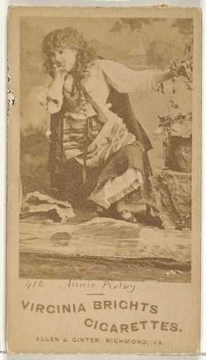 Card 416, Annie Pixley, from the Actors and Actresses series (N45, Type 1) for Virginia Brights Cigarettes