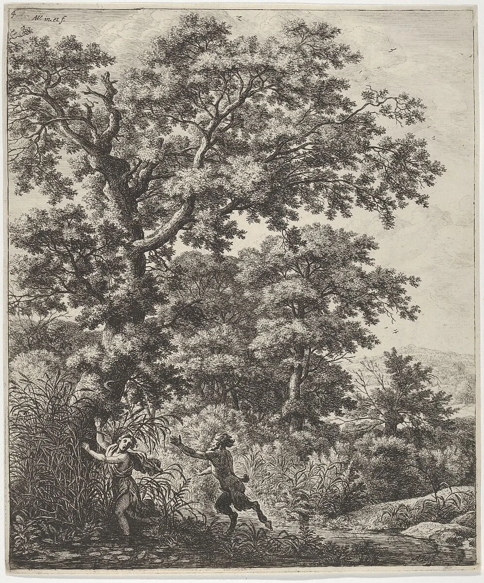 Landscape with Pan and Syrinx, from the Series of Six Mythological Scenes — Anthonie Waterloo