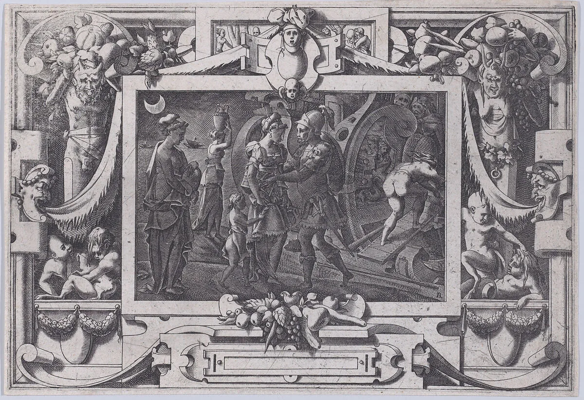Medea Embarks with Jason (Soudain de nuit avec Jason Medée laissant Colchis en l'Argo est montée), from "Jason and the Golden Fleece" — René Boyvin|Leonard Thiry