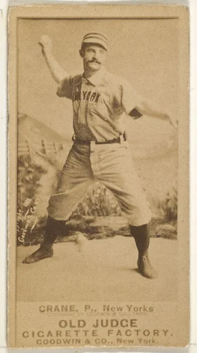 Ed Crane, Pitcher, New York, from the Old Judge series (N172) for Old Judge Cigarettes