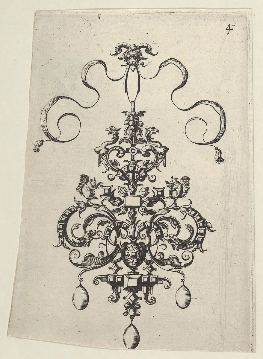 Reverse Copy of Design for a Pendant, from Ars His Myronis Nobilis Effingitus Pagellulis — Paul Birckenhultz