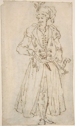 Man in a Long Coat and Turban with a Sword