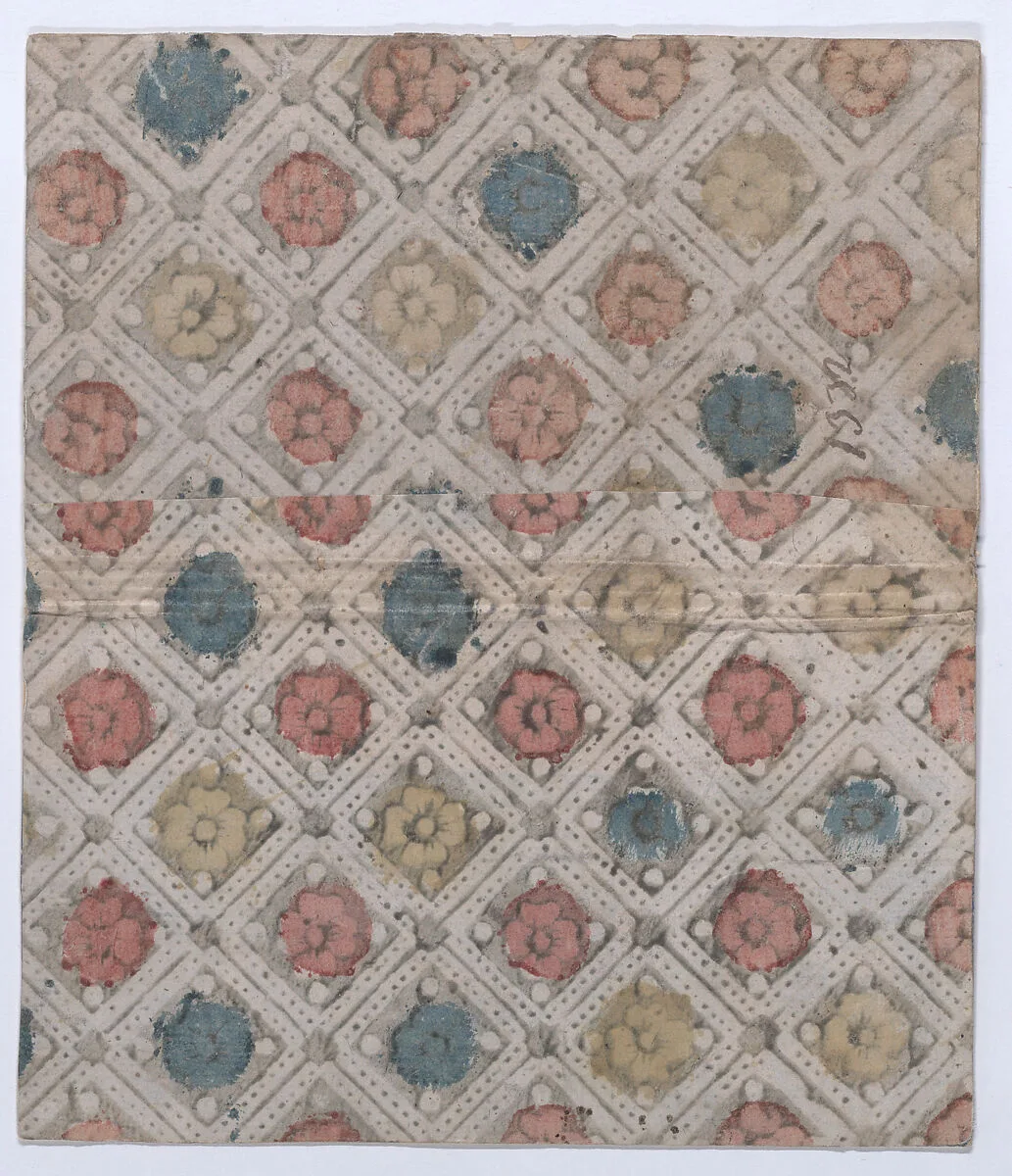 Book cover with overall pattern of rosettes — Anonymous
