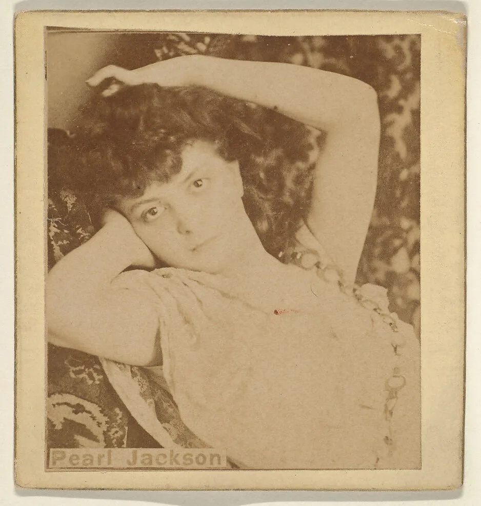 Pearl Jackson, from the Actresses series (N246), Type 2, issued by Kinney Brothers to promote Sporting Extra Cigarettes — Kinney Brothers Tobacco Company
