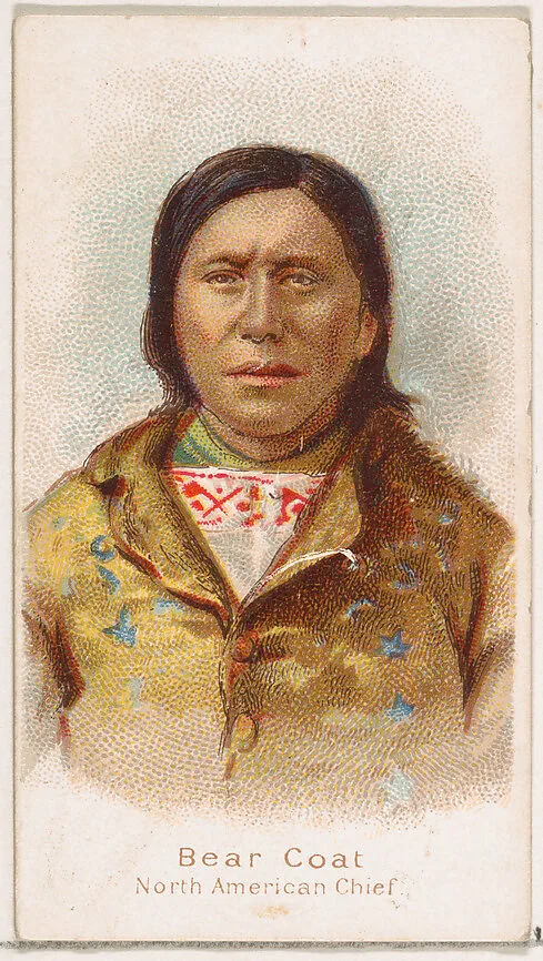 Bear Coat, North American Chief, from the Savage and Semi-Barbarous Chiefs and Rulers series (N189) issued by Wm. S. Kimball & Co. — William S. Kimball & Company