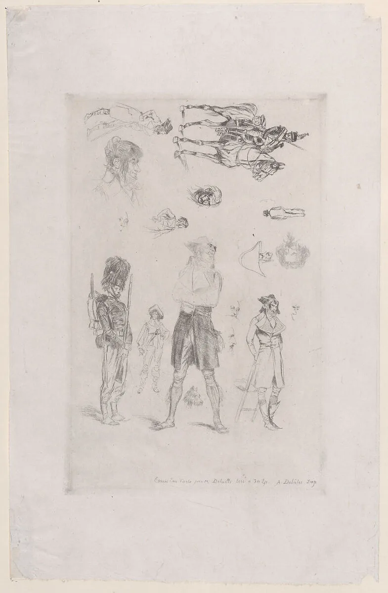 Sheet of sketches (Feuille de Croquis) — Edouard Detaille|Auguste Delâtre