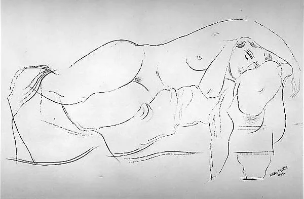 Nude on Sofa — Konrad Cramer