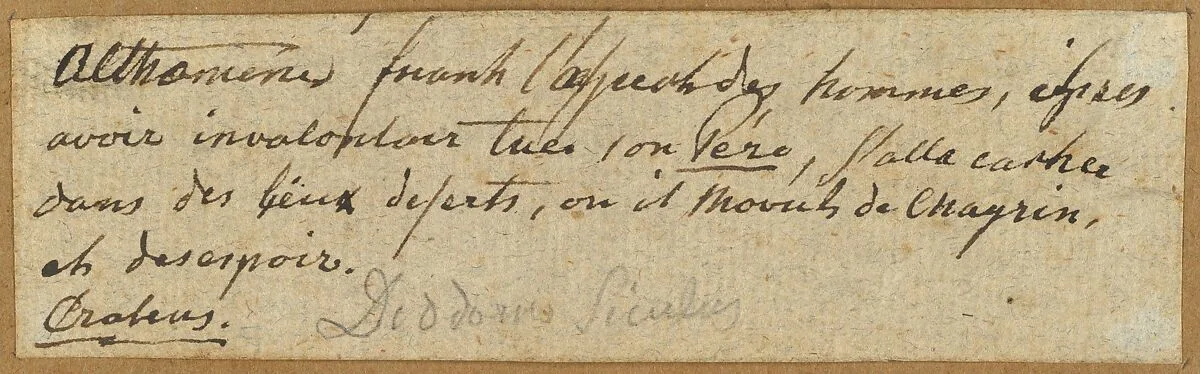 Notes on the story of Althaemenes — Nicolai Abraham Abildgaard