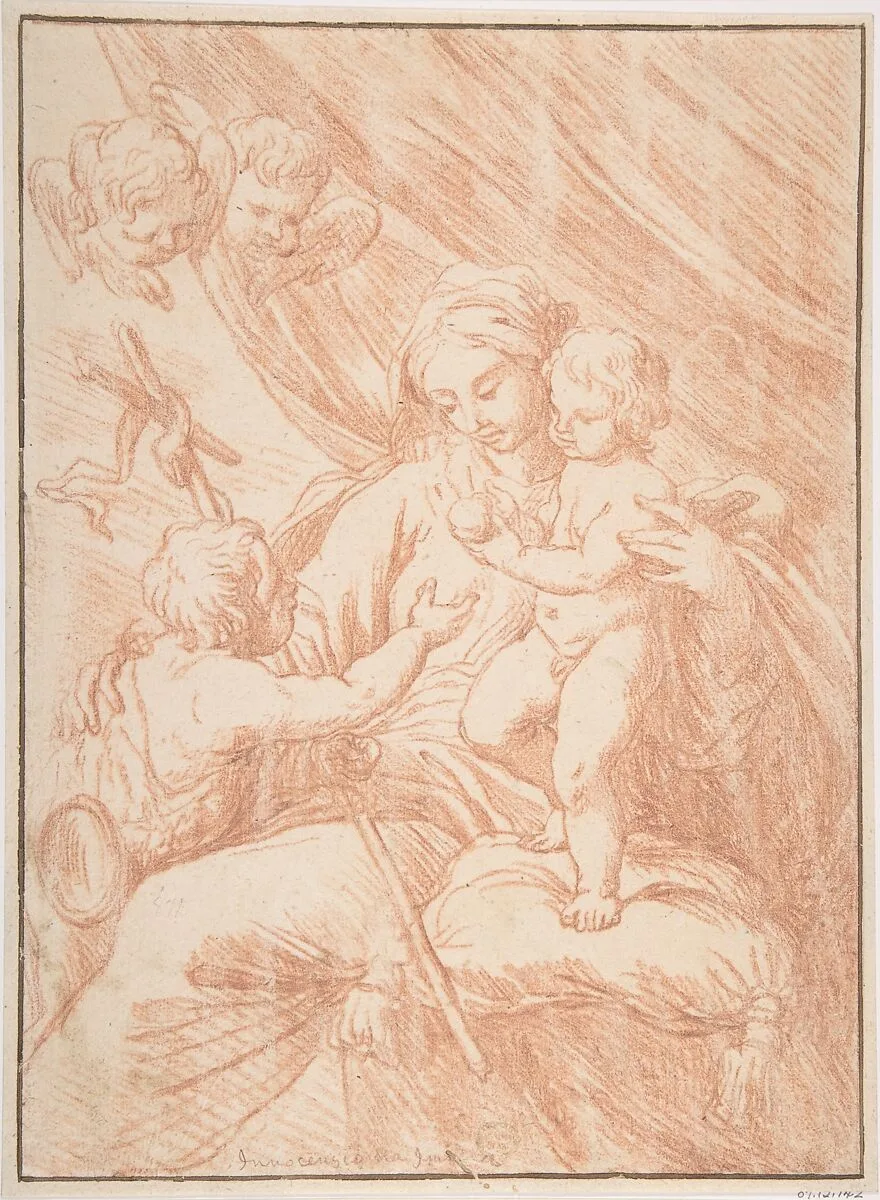 Madonna, Child, and Saint John — Anonymous, Italian, Roman-Bolognese, 17th century