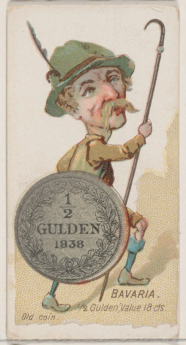 Bavaria, 1/2 Gulden, from the series Coins of All Nations (N72, variation 1) for Duke brand cigarettes — W. Duke, Sons & Co.