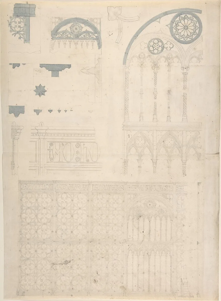 Tracery and Church Ornament — Anonymous, British, 19th century