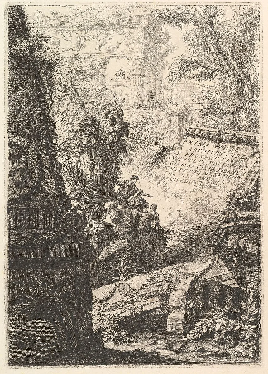 Frontispiece from "Prima Parte di Architetture, e Prospettive" — Giovanni Battista Piranesi