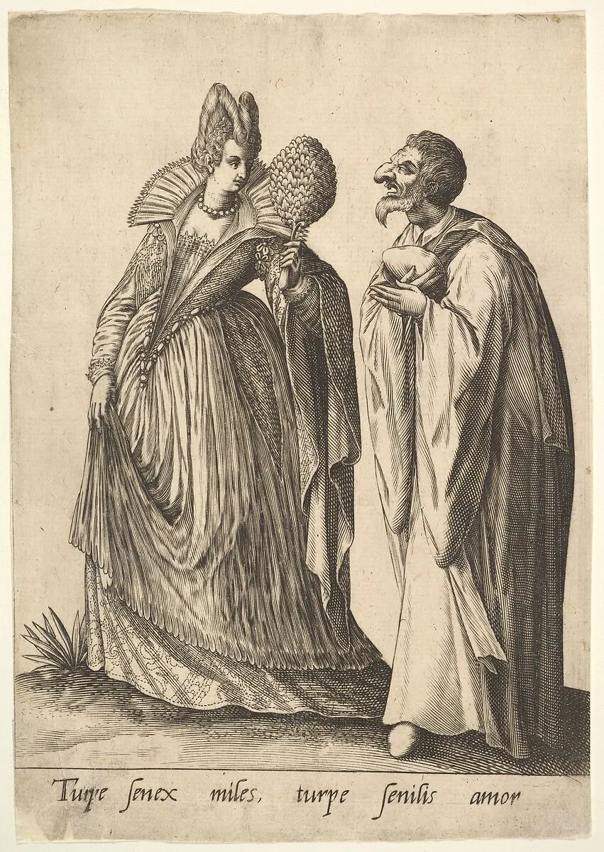An Aged Soldier and An Aged Lover Are Sad Sights, from "Mascarades" — Robert Boissard|Jean Jacques Boissard
