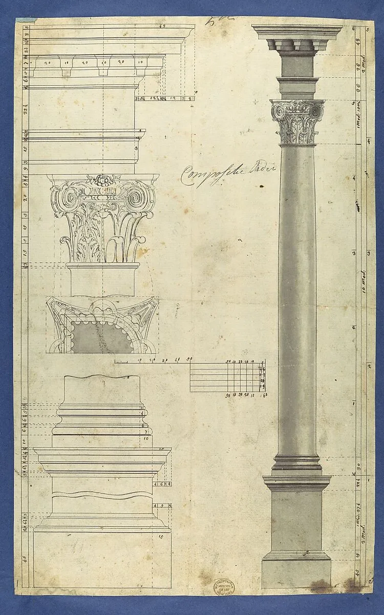 The General Proportions of the Composite Order, in Chippendale Drawings, Vol. I — Thomas Chippendale