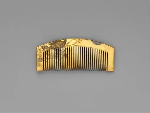 月観作 雁秋草蒔絵櫛|Lacquer Comb with Geese and Autumn Grasses