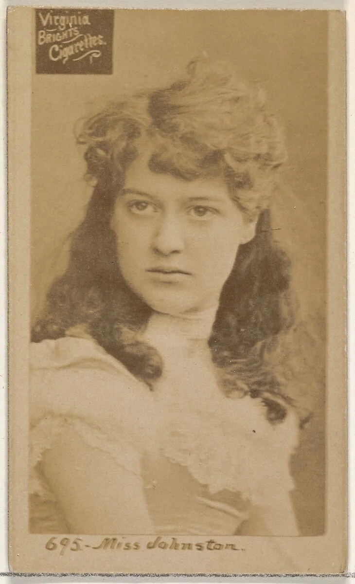 Card 695, Miss Johnston, from the Actors and Actresses series (N45, Type 2) for Virginia Brights Cigarettes — Allen & Ginter