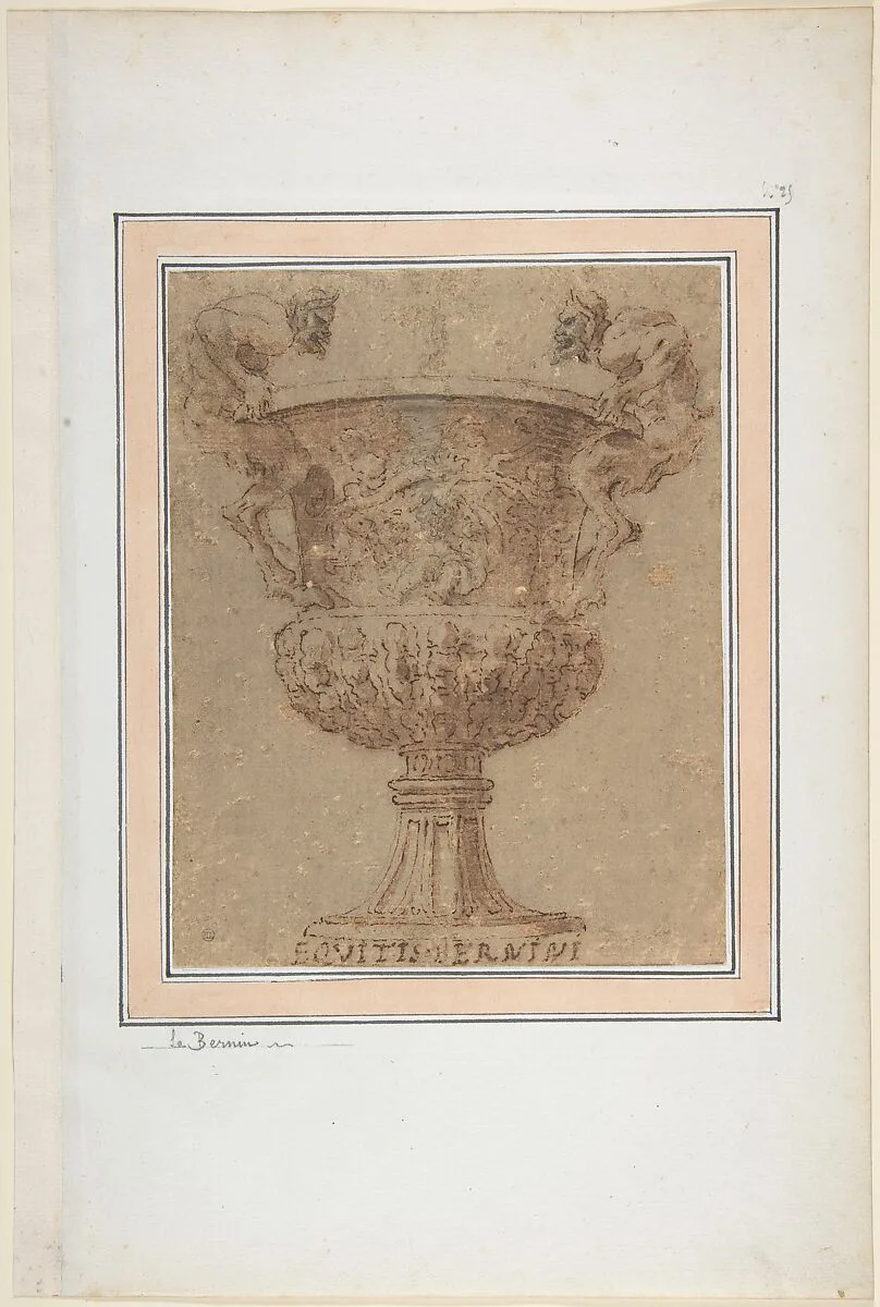 Design for an Urn with Satyrs for Handles. — Anonymous, Italian, 17th century