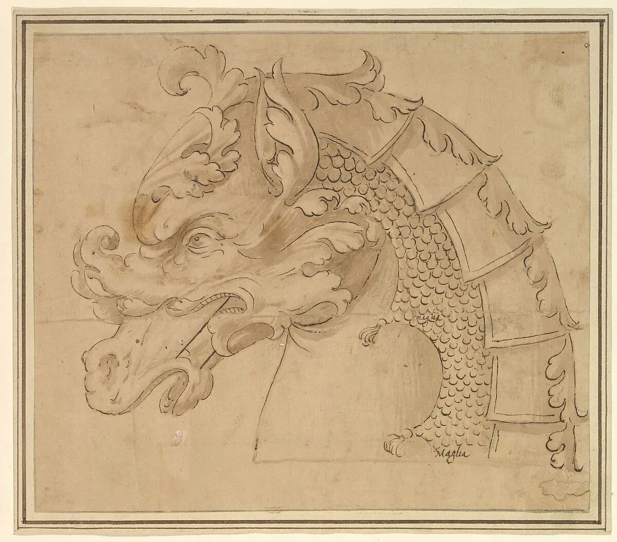 Armor Design for a Horse — Anonymous, Italian, 17th century