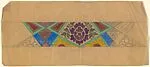 Horizontal Panel with Decorative Purple Flower at Center, Flanked by Yellow Floral Designs Below — Anonymous, French, 20th century