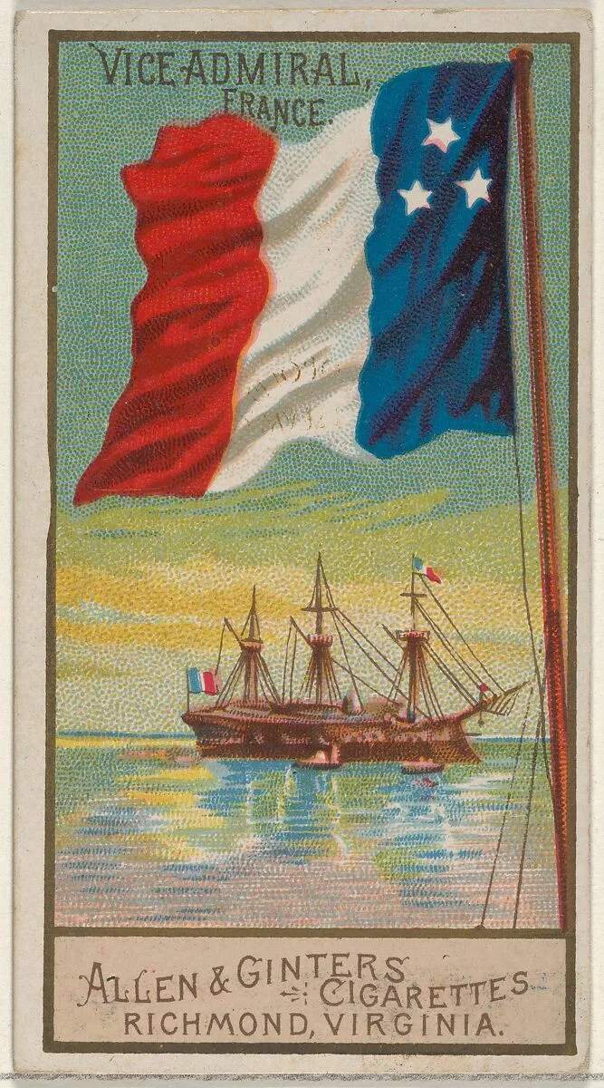 Vice-Admiral, France, from the Naval Flags series (N17) for Allen & Ginter Cigarettes Brands — Allen & Ginter